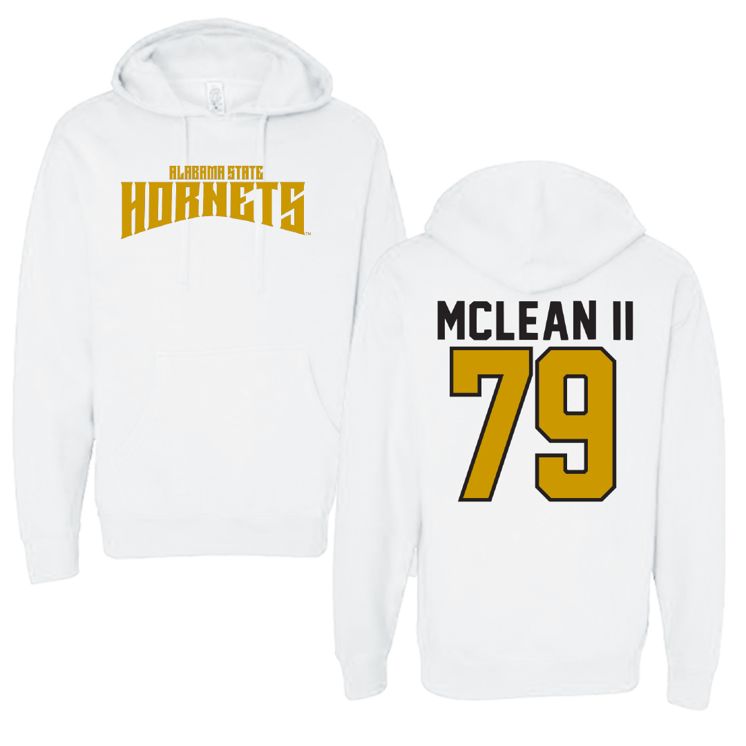 Alabama State University Football White Classic Hoodie - #79 Phillip McLean II