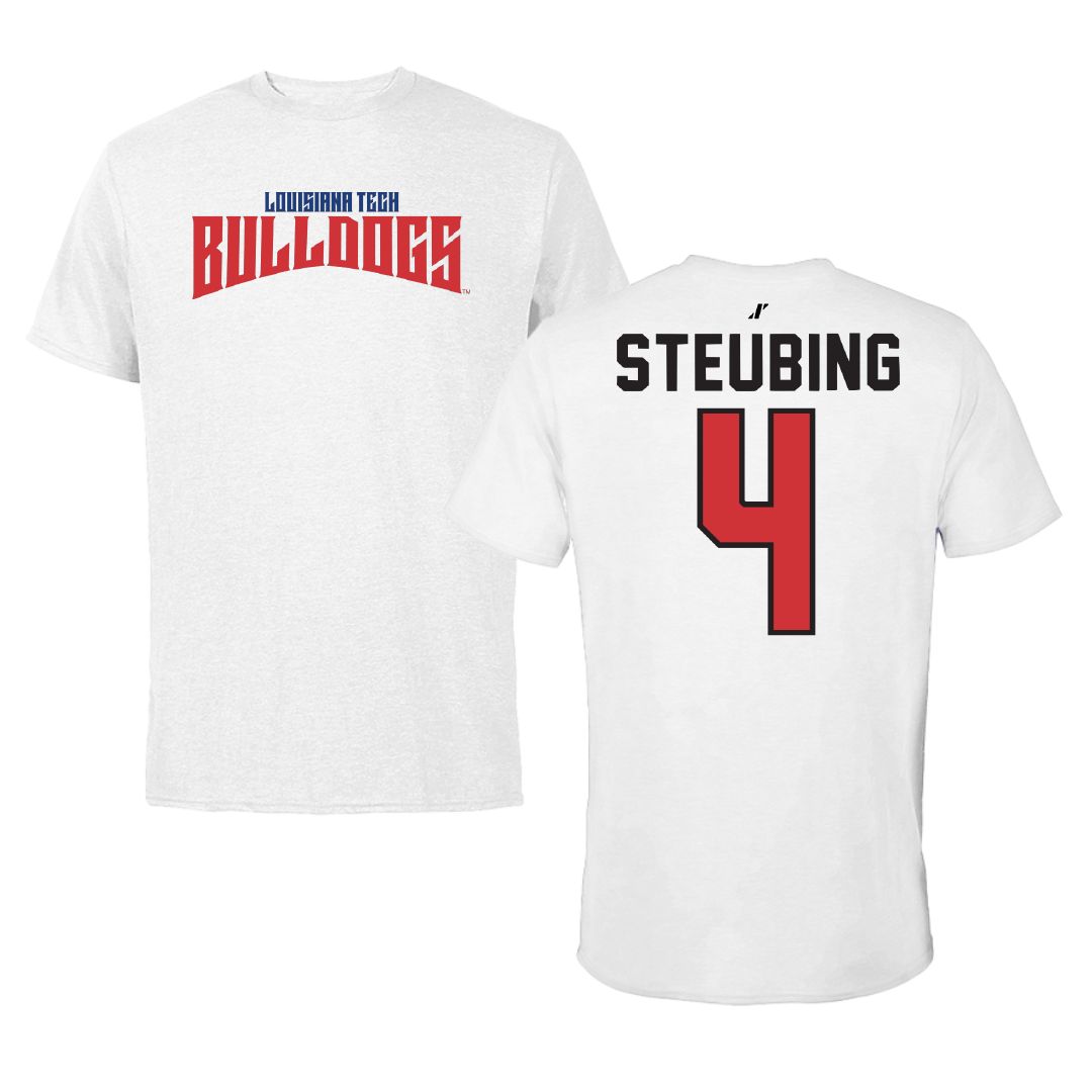 Louisiana Tech University Volleyball White Classic Performance Tee - #4 Riley Steubing
