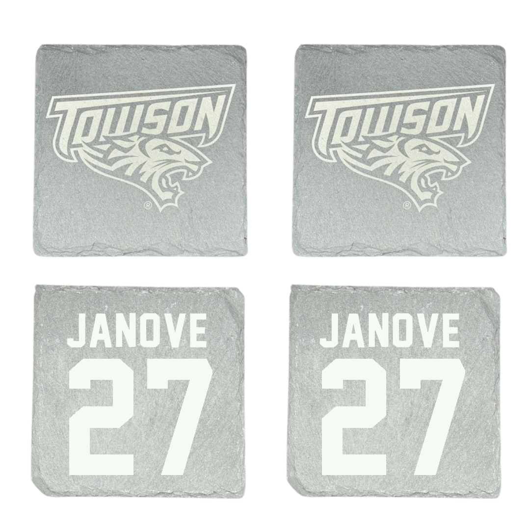 Towson University Baseball Stone Coaster (4 Pack)  - #27 Josh Janove