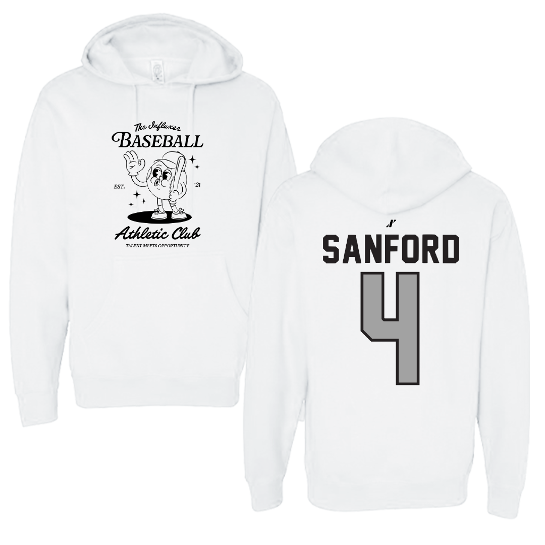 Baseball White Influxer Athletic Club Hoodie - #4 Mitchell Sanford