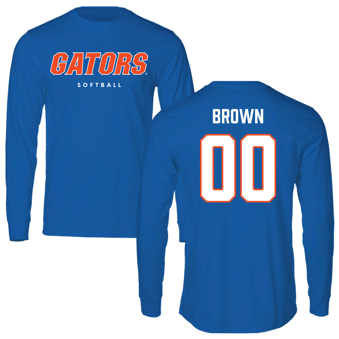 University of Florida Softball True Royal Block Performance Long Sleeve - #00 Ava Brown