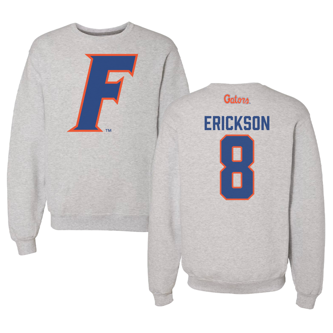 University of Florida Softball Gray Crewneck - #8 Jocelyn Erickson