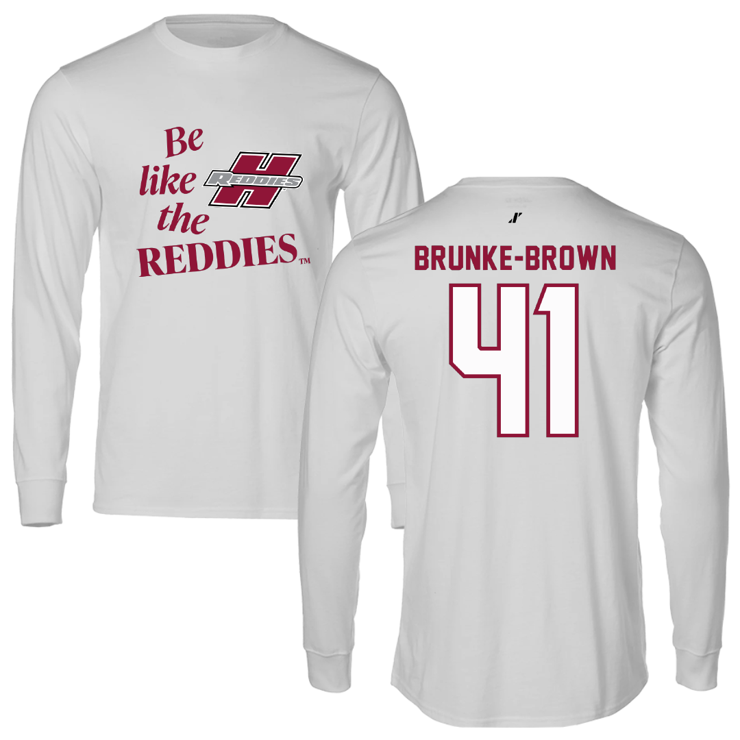 Henderson State University Football Light Gray Be Like Us Performance Long Sleeve - #41 Colton Brunke-Brown