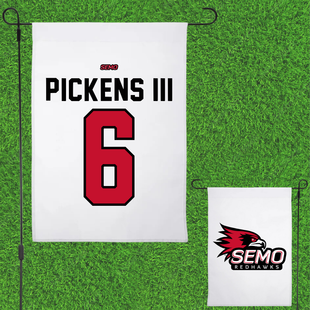 Southeast Missouri State University Football White Garden Flag - #6 Henry Pickens III