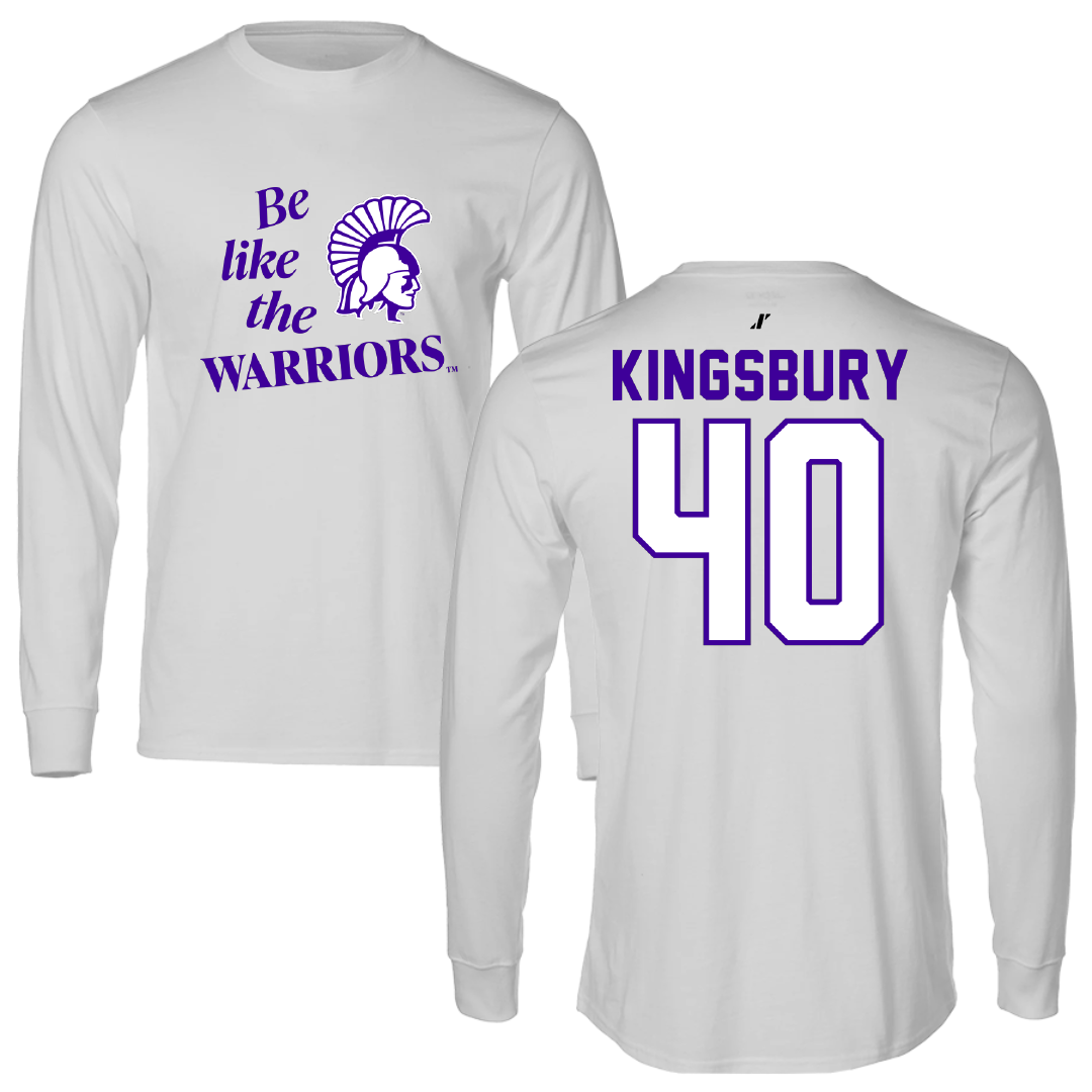 Winona State University Football Light Gray Be Like Us Performance Long Sleeve - #40 Ben Kingsbury
