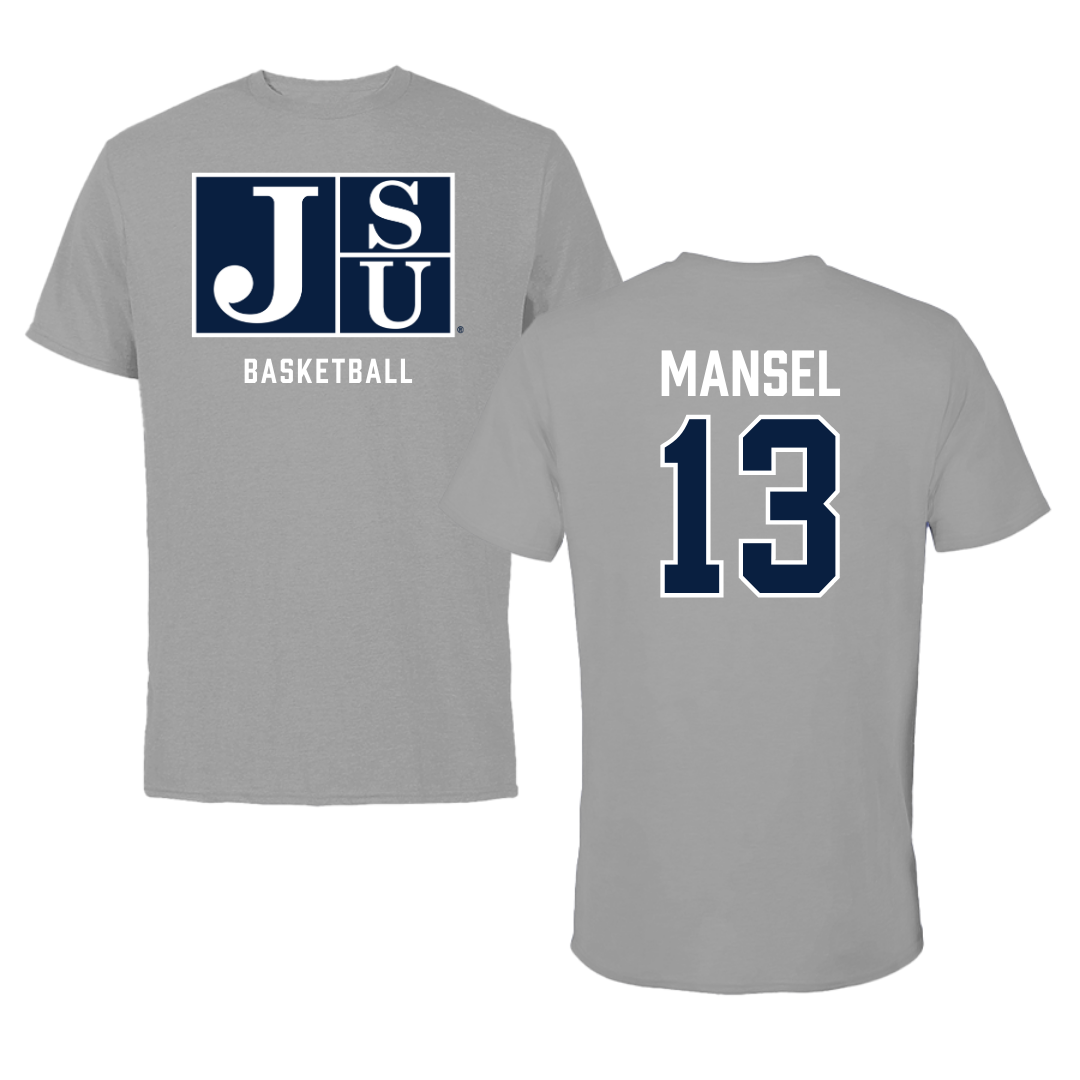 Jackson State University Basketball Gray Tee - #13 Romelle Mansel