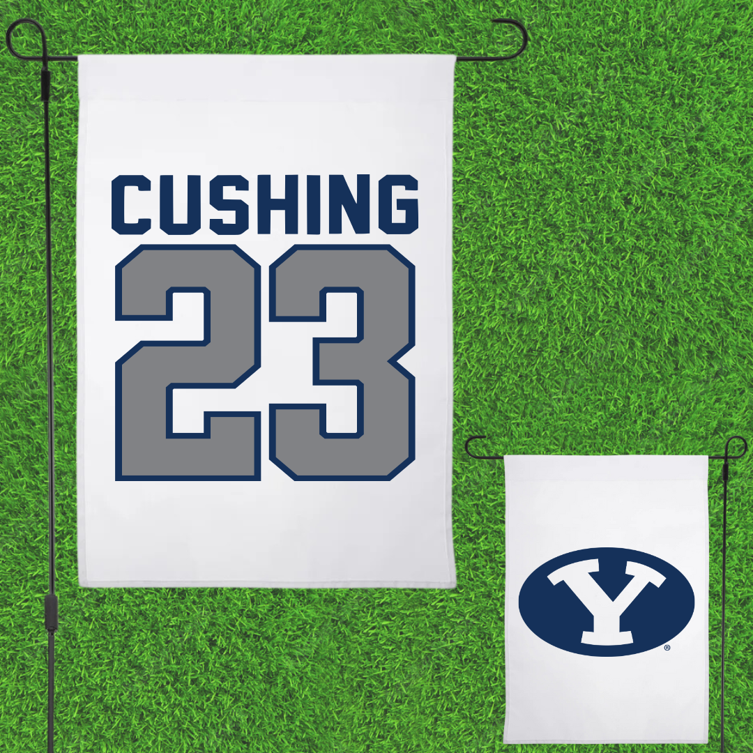 Brigham Young University Baseball White Garden Flag - #23 Stone Cushing