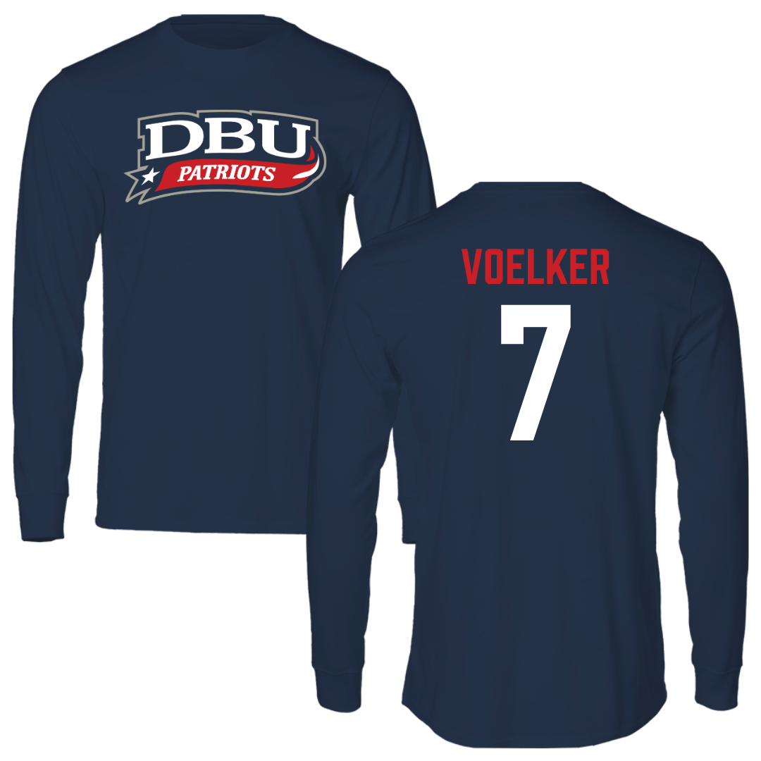 Dallas Baptist University Soccer Navy Long Sleeve - #7 Peyton Voelker