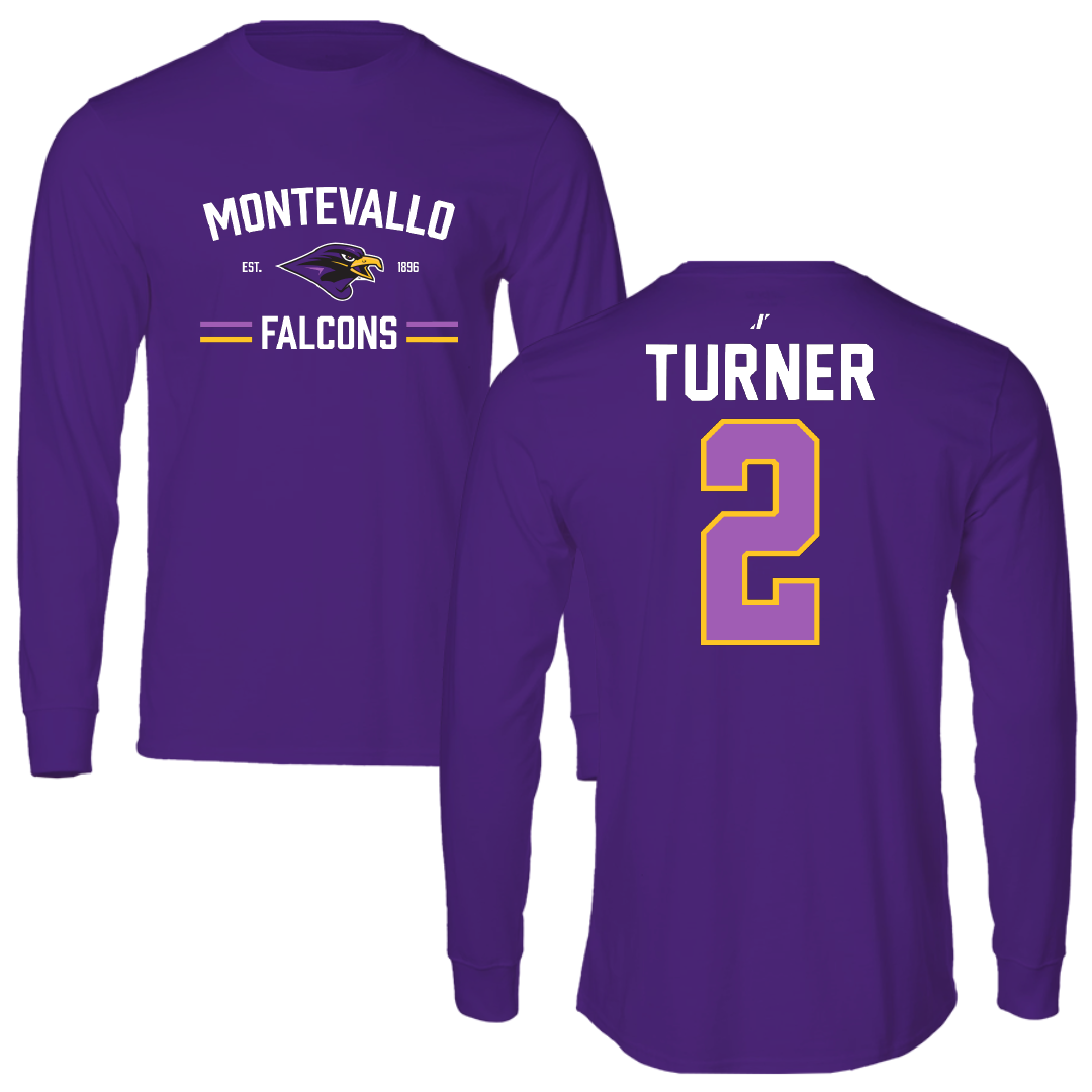 University of Montevallo Baseball Purple General Long Sleeve - #2 McGwire Turner
