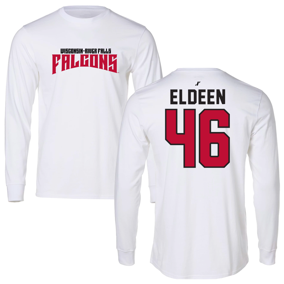 University of Wisconsin-River Falls Football White Classic Performance Long Sleeve - #46 Austin Eldeen