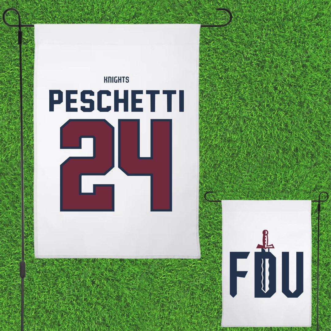 Fairleigh Dickinson University-Metropolitan Campus Soccer White Garden Flag - #24 Daniela Peschetti