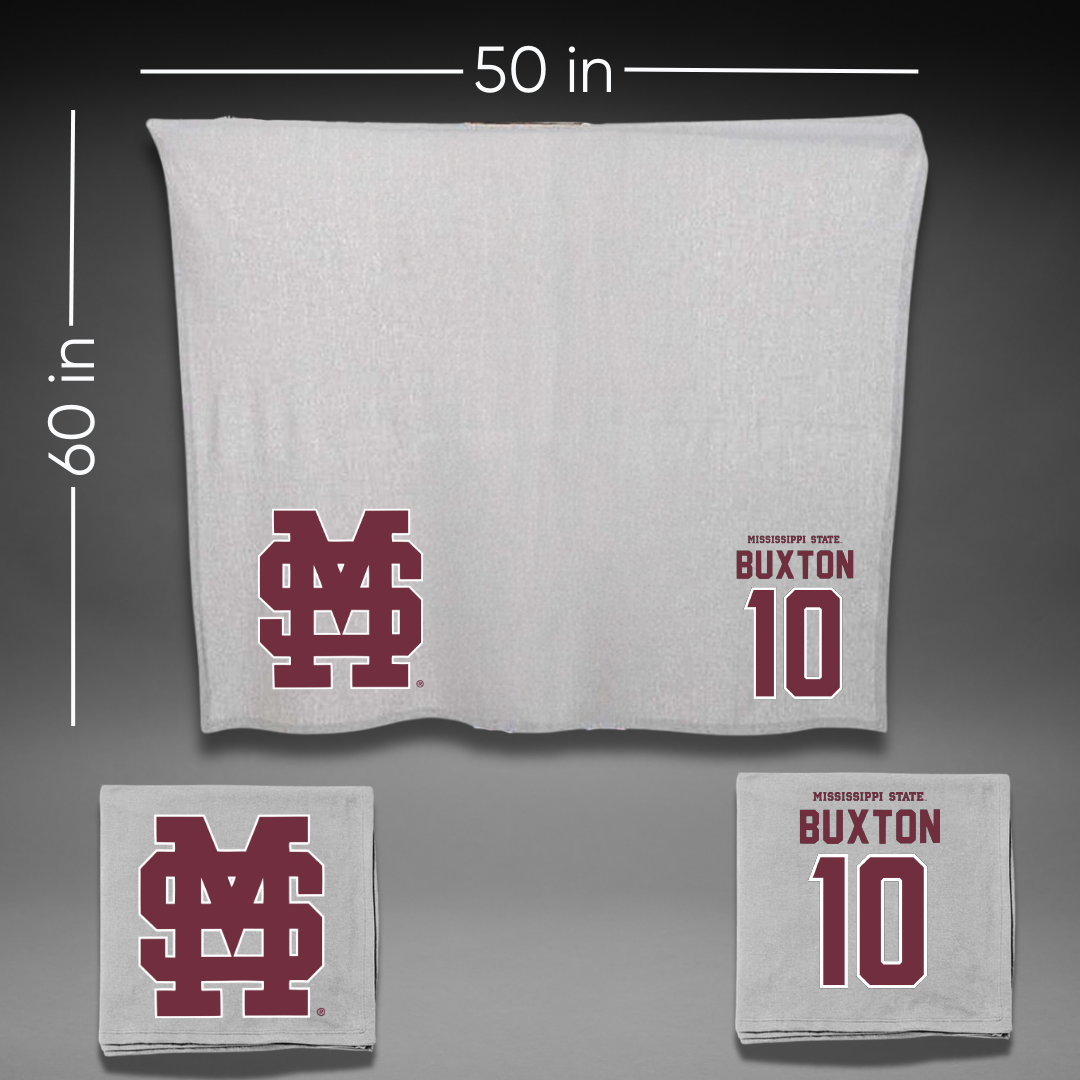 Mississippi State University Soccer Gray Blanket - #10 Alivia Buxton