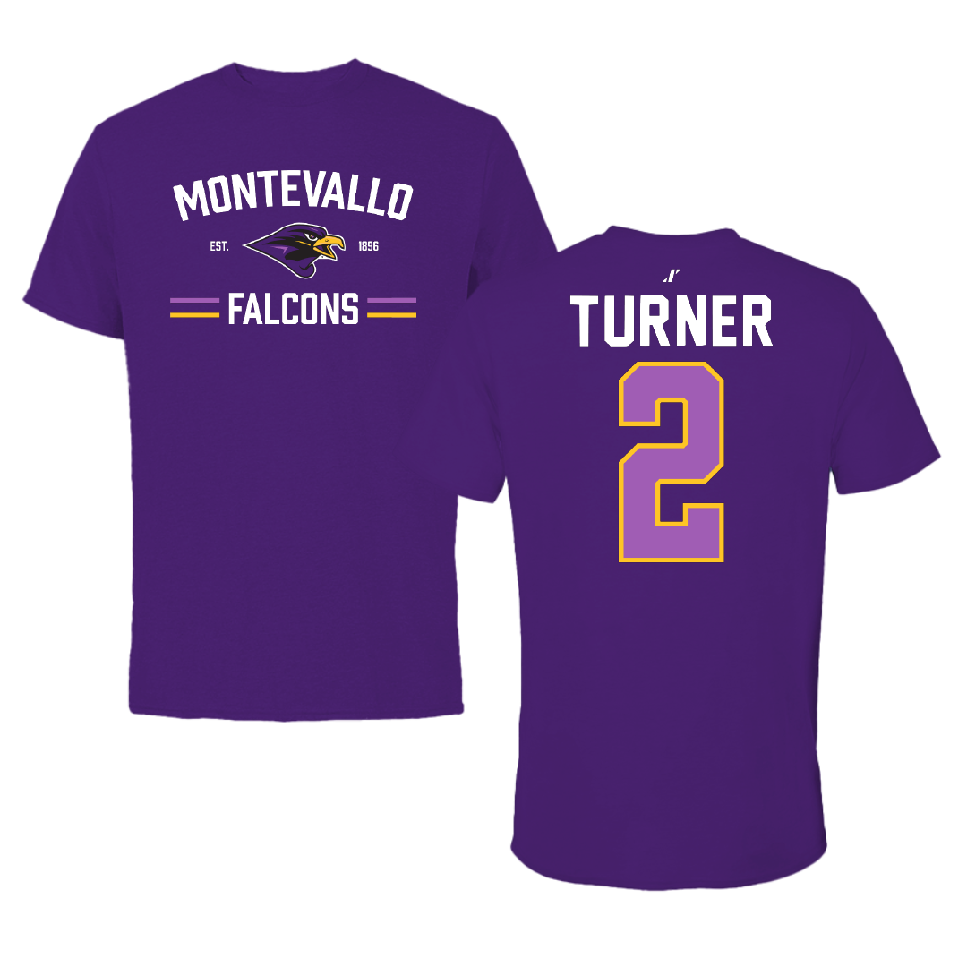 University of Montevallo Baseball Purple General Tee - #2 McGwire Turner