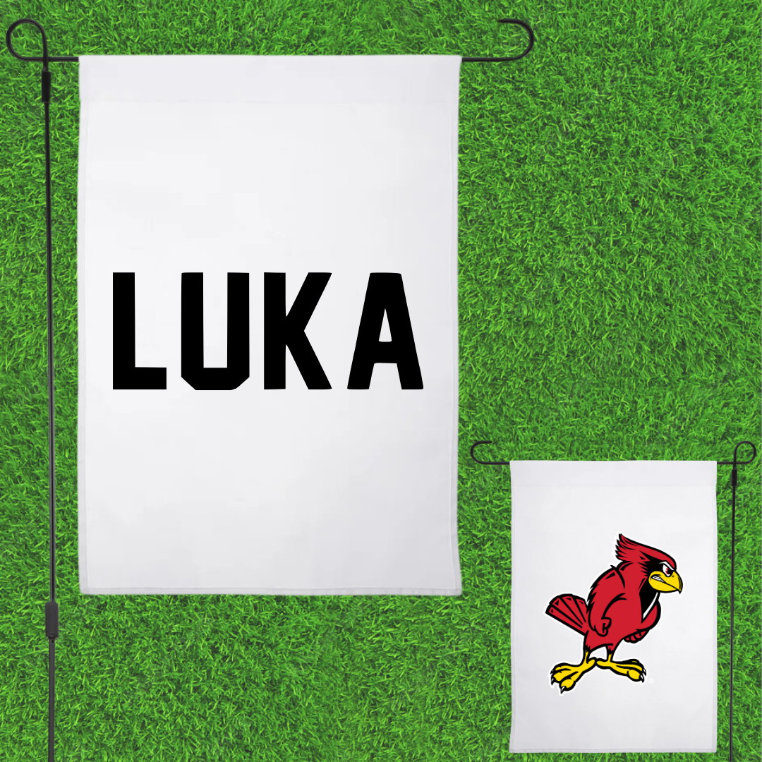 Illinois State University Cross Country White Garden Flag - Jeff Luka