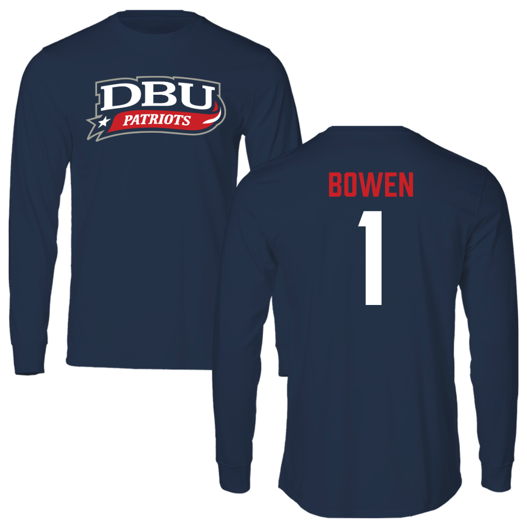 Dallas Baptist University Soccer Navy Performance Long Sleeve - #1 Breanna Bowen
