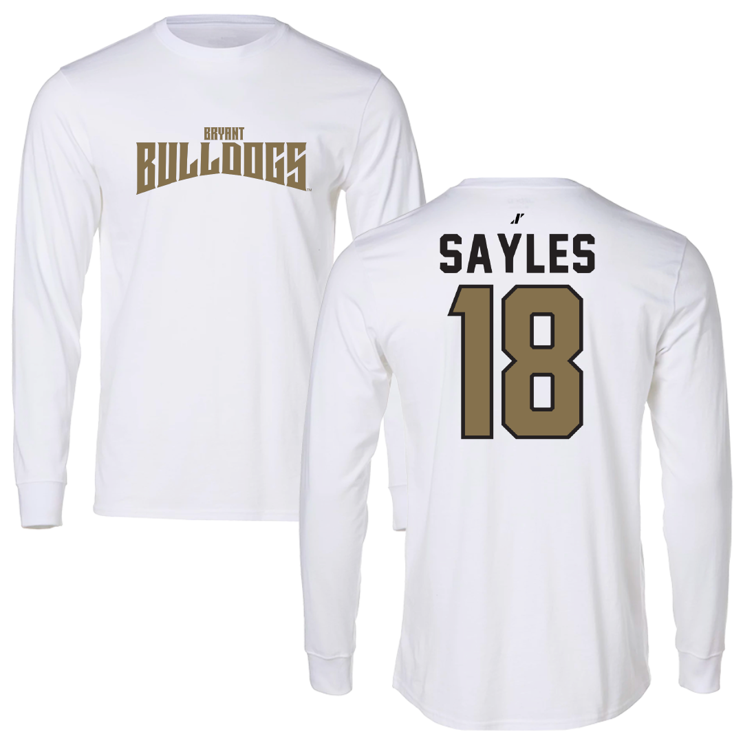 Bryant University Football White Classic Performance Long Sleeve - #18 Braden Sayles