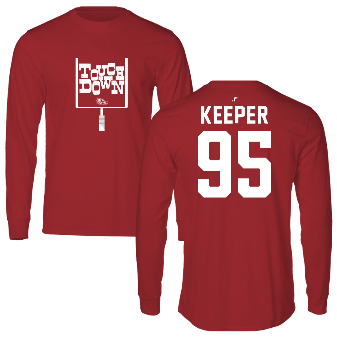 Southeast Missouri State University Football Canvas Red Touchdown Long Sleeve - #95 Sam Keeper
