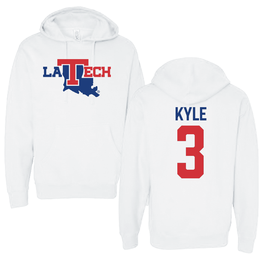 Louisiana Tech University Soccer White Hoodie - #3 Avery Kyle