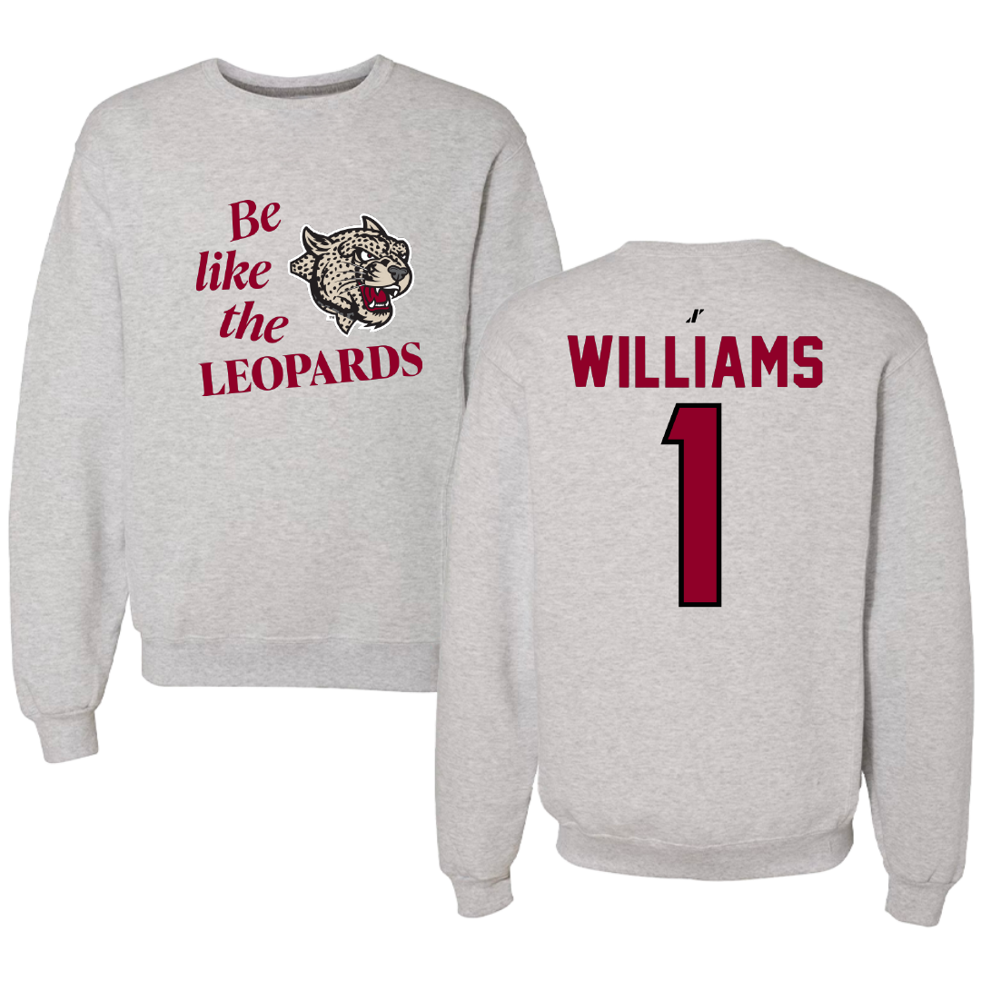 Lafayette College Basketball Light Gray Be Like Us Crewneck - #1 Caleb Williams