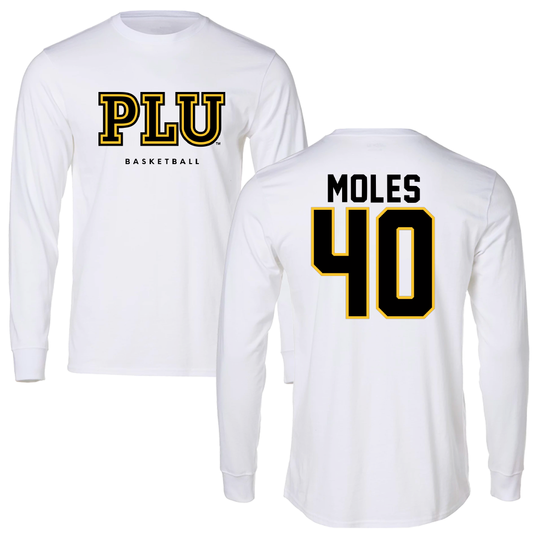 Pacific Lutheran University Basketball White Long Sleeve - #40 Madison Moles