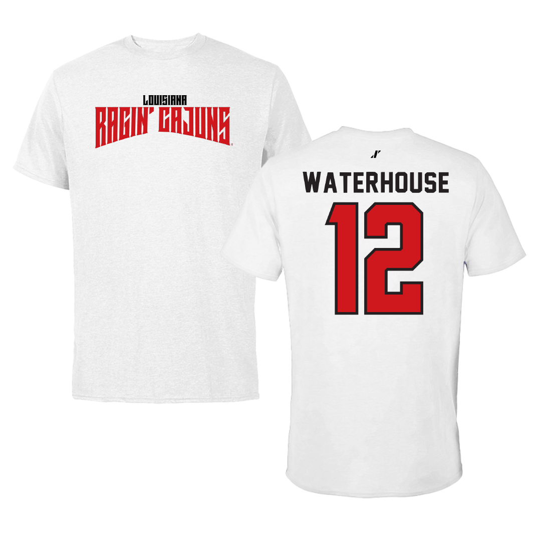 University of Louisiana at Lafayette Soccer White Classic Performance Tee - #12 Hailly Waterhouse
