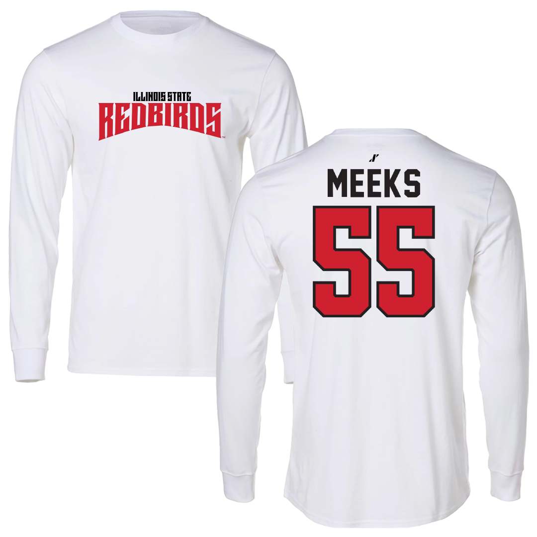 Illinois State University Softball White Classic Long Sleeve - #55 Hannah Meeks
