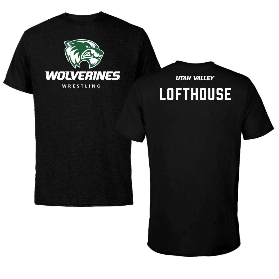 Utah Valley University Wrestling Black Mascot Performance Tee - Tanner Lofthouse