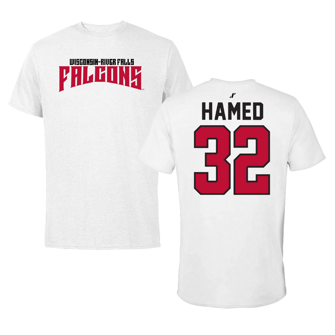 University of Wisconsin-River Falls Football White Classic Tee - #32 Adam Hamed