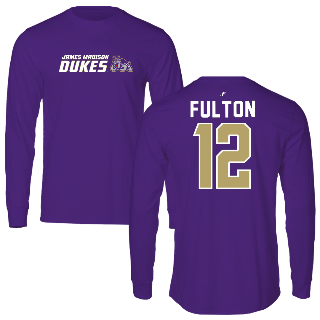 James Madison University Softball Purple General Long Sleeve - #12 Lauren Fulton