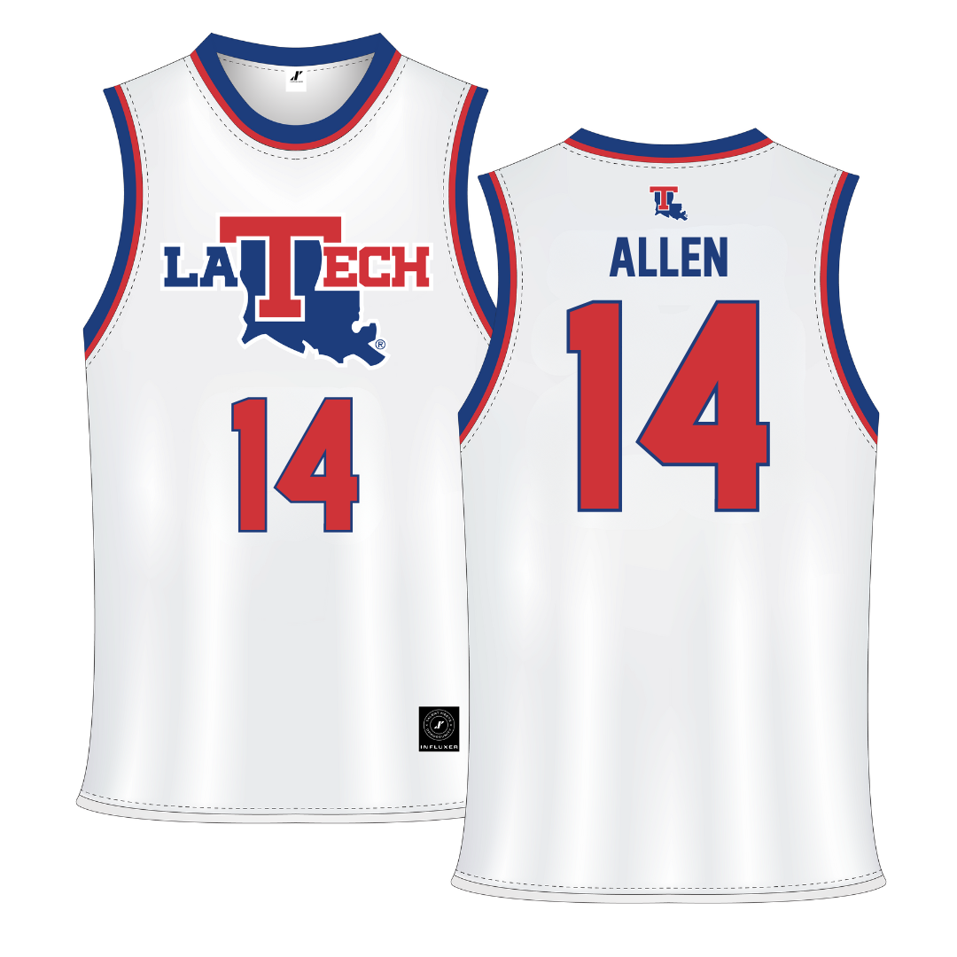 Louisiana Tech University White Basketball Jersey - #14 Will Allen