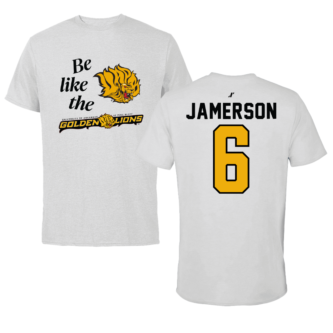 University of Arkansas-Pine Bluff Football Light Gray Be Like Us Tee - #6 Michael Jamerson