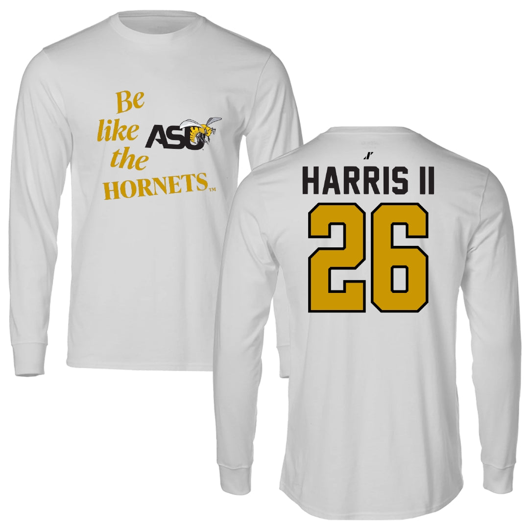 Alabama State University Football Light Gray Be Like Us Long Sleeve - #26 Marcus Harris II