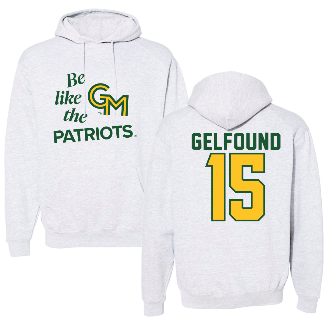 George Mason University Volleyball Light Gray Be Like Us Hoodie - #15 Gabriella Gelfound