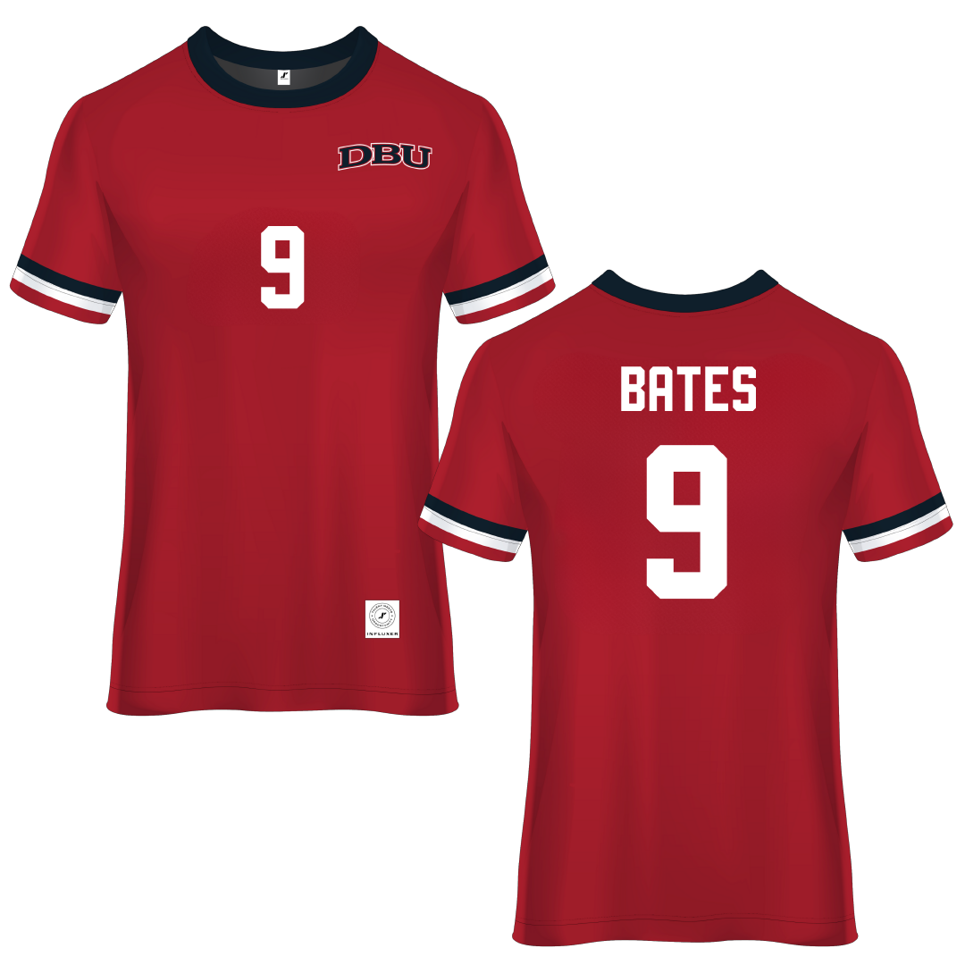 Dallas Baptist University Red Soccer Jersey - #9 Emily Bates
