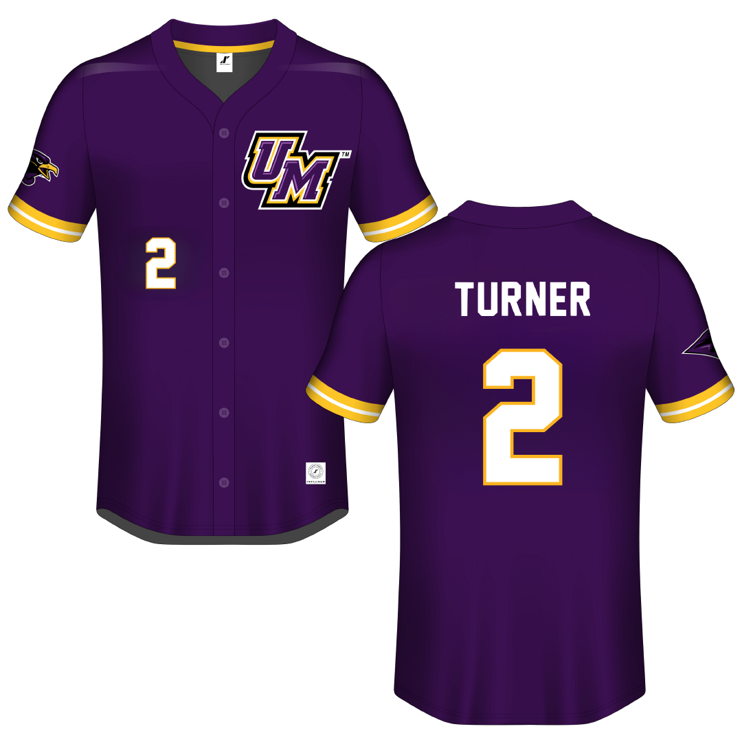 University of Montevallo Purple Button-Down Jersey - #2 McGwire Turner