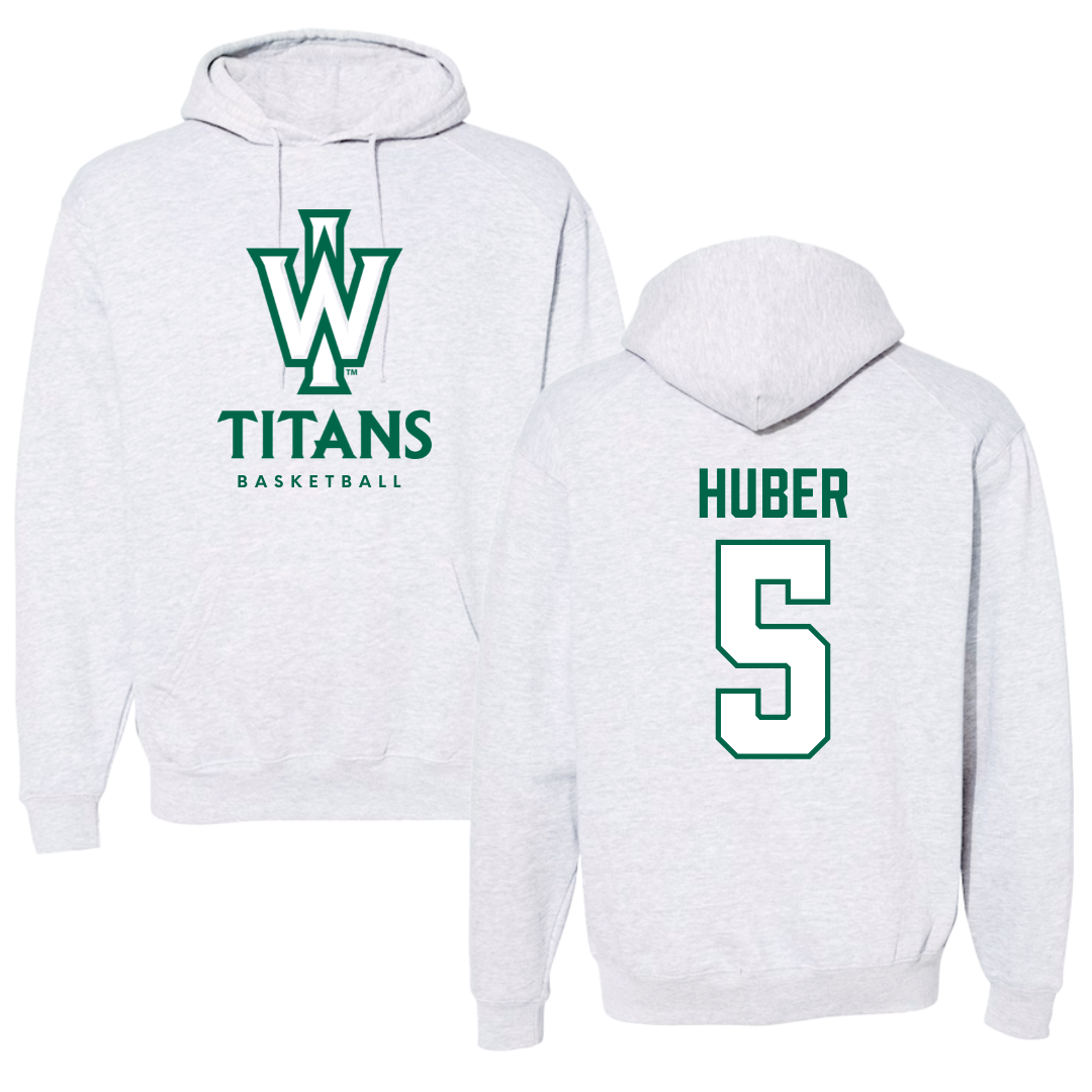 Illinois Wesleyan University Basketball Gray Hoodie - #5 Lauren Huber