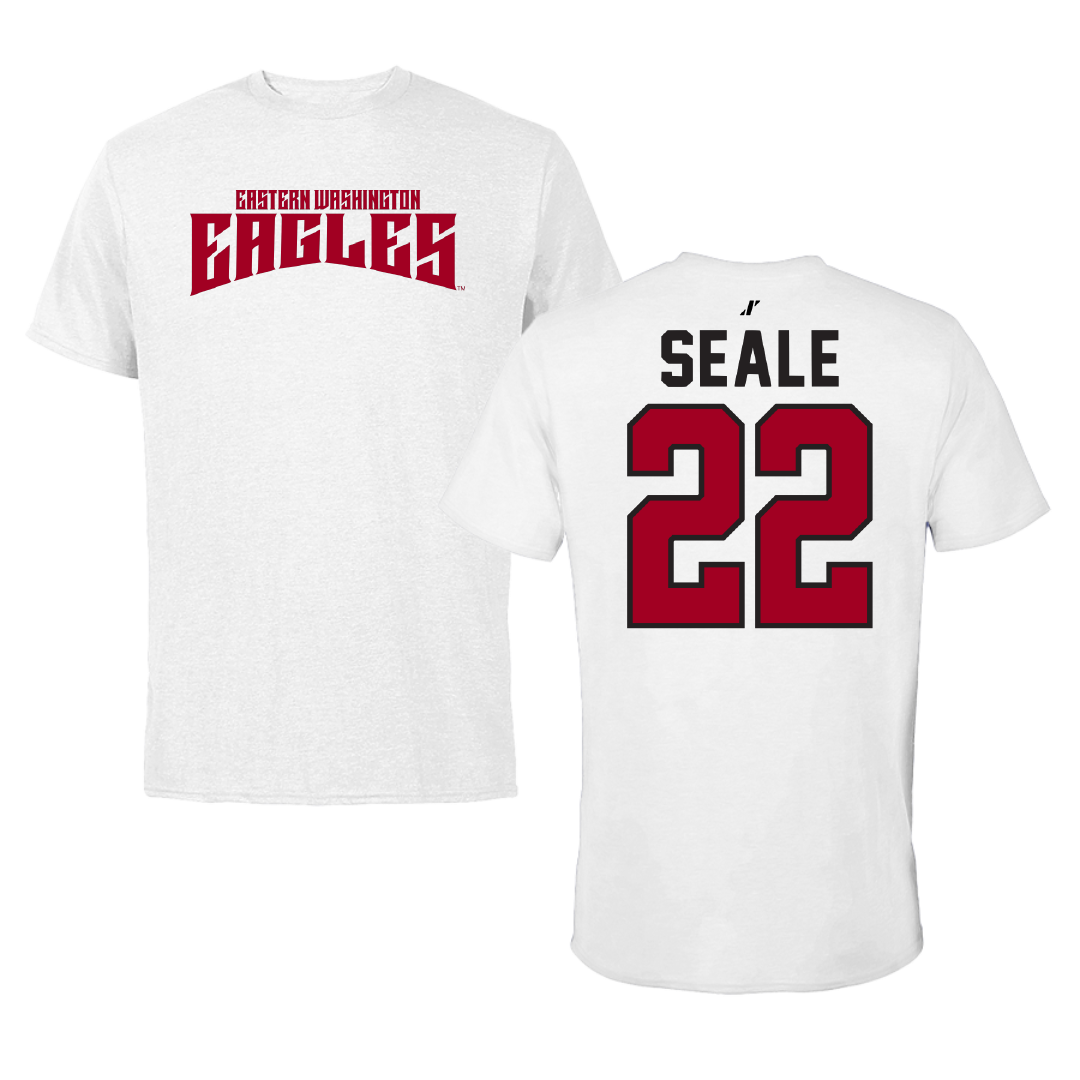 Eastern Washington University Basketball White Classic Performance Tee - #22 Jackson Seale