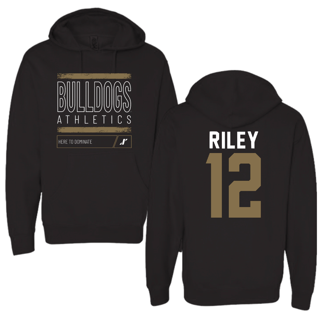 Bryant University Football Black Dominate Hoodie - #12 Tristen Riley
