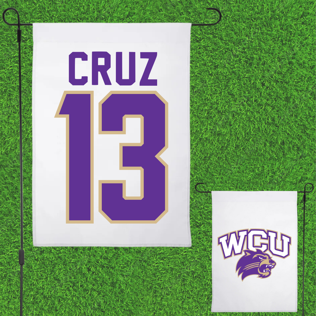Western Carolina University Basketball White Garden Flag - #13 Zanoria Cruz
