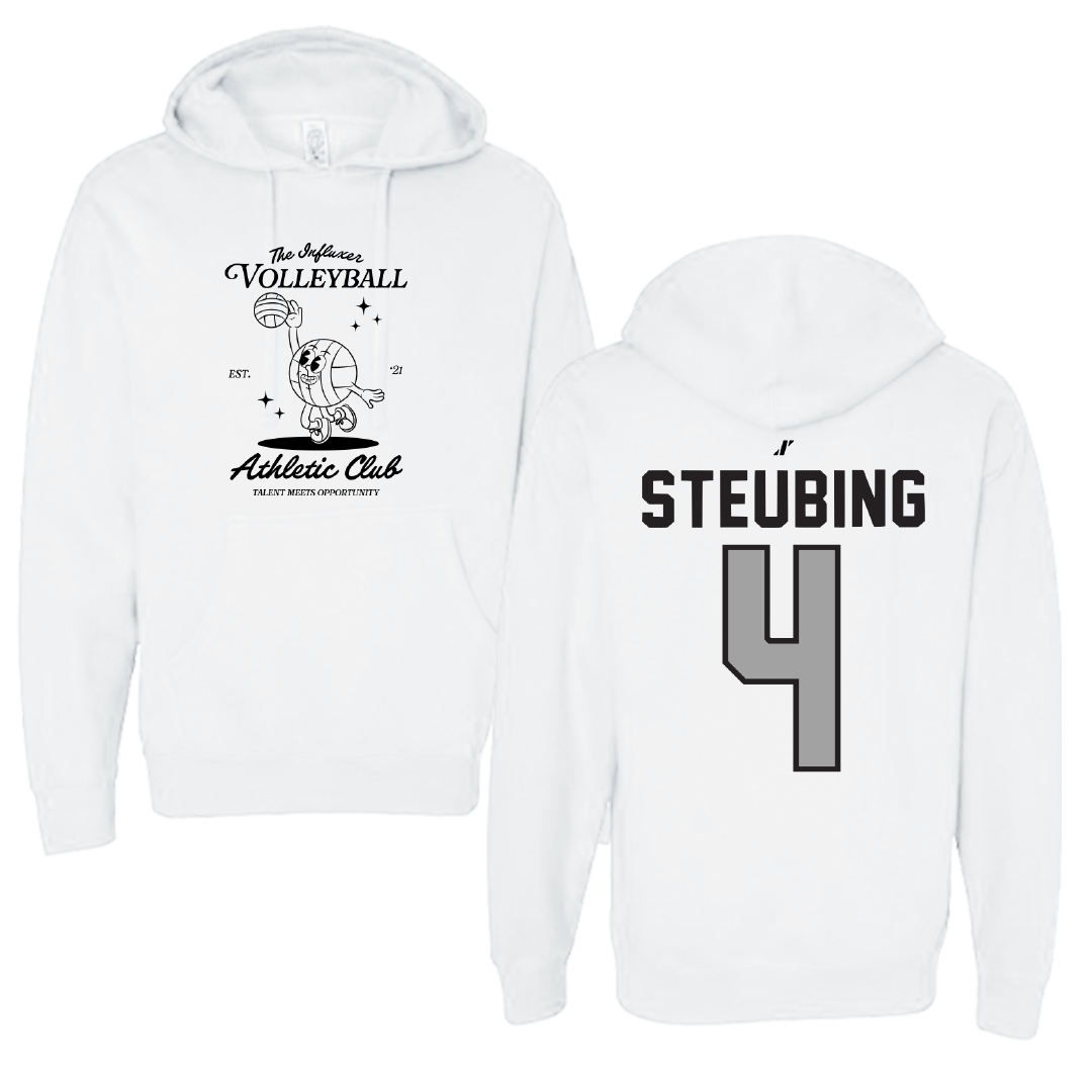 Volleyball White Influxer Athletic Club Hoodie - #4 Riley Steubing