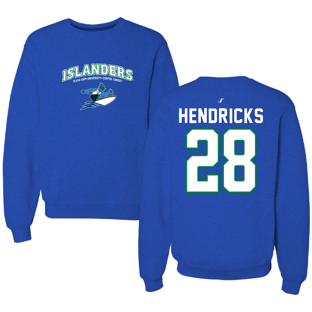 Texas A&M University-Corpus Christi Baseball Blue General Crewneck - #28 Evans Hendricks