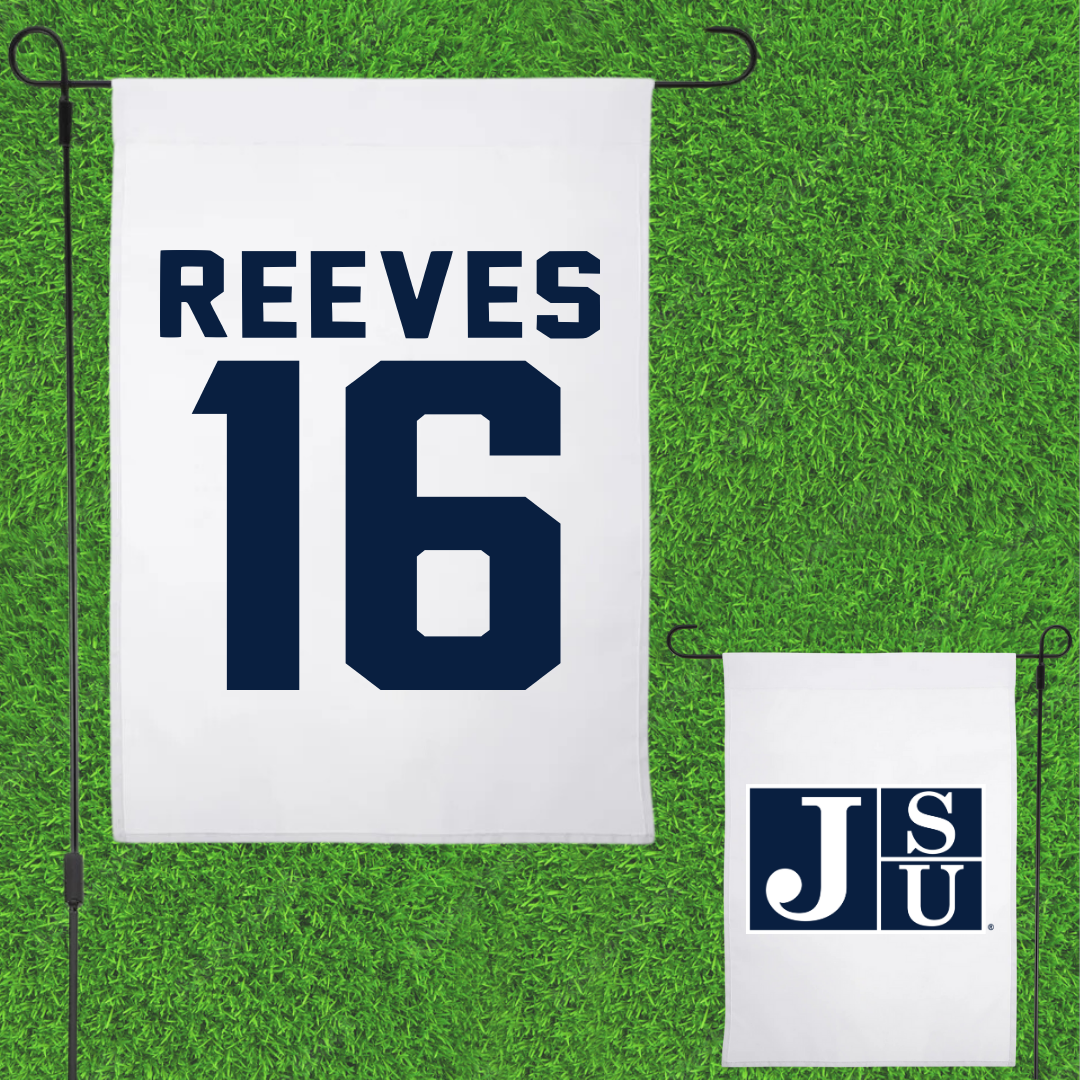 Jackson State University Volleyball White Garden Flag - #16 Maya Reeves