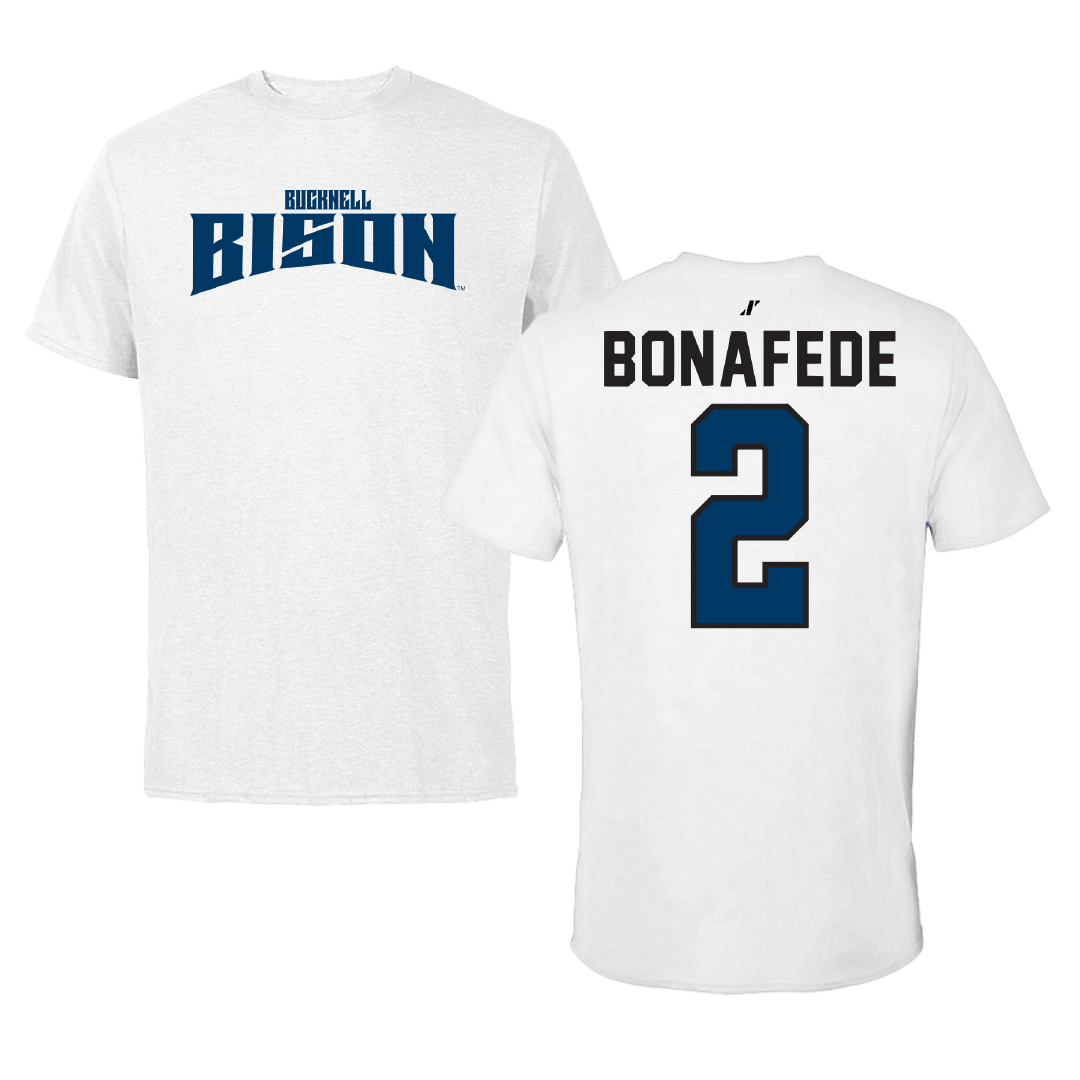 Bucknell University Lacrosse White Classic Performance Tee - #2 Benjamin Bonafede