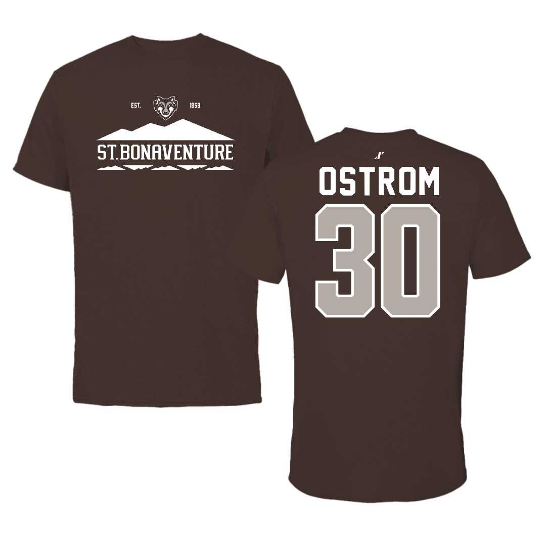 St. Bonaventure University Basketball Brown General Tee - #30 Broek Ostrom