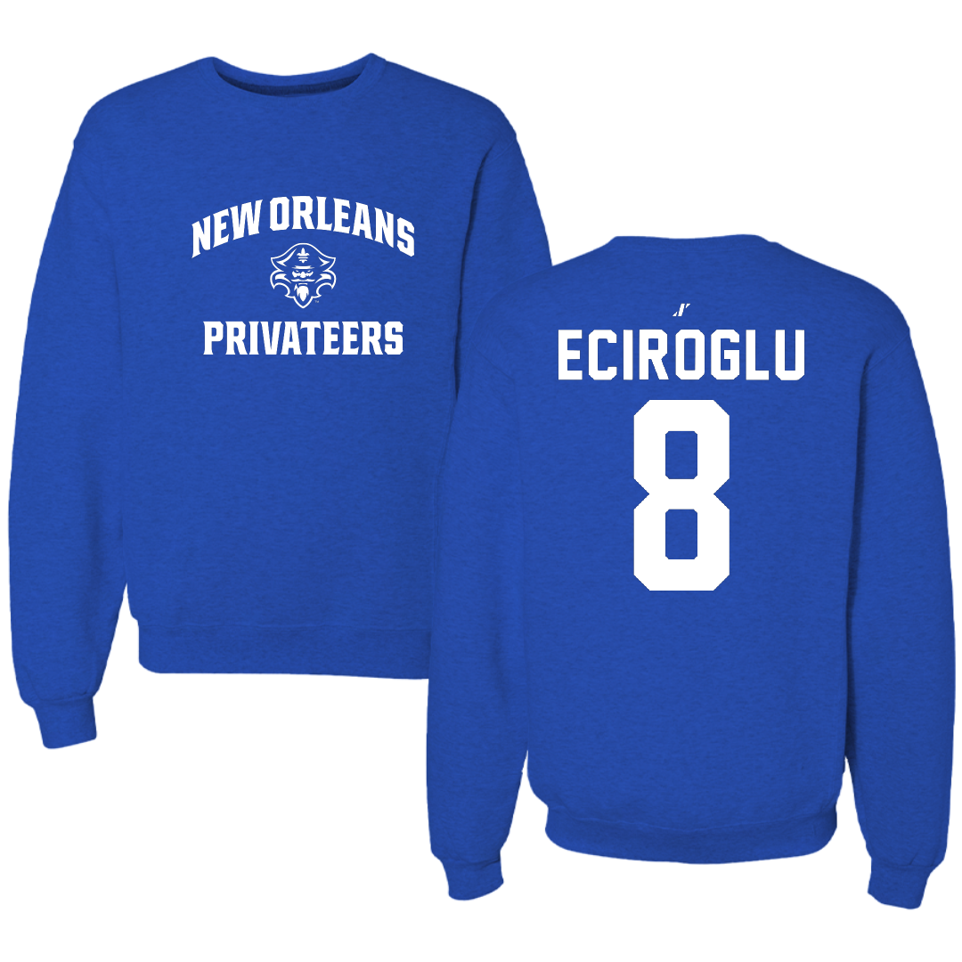 University of New Orleans Volleyball Blue General Crewneck - #8 Defne Eciroglu