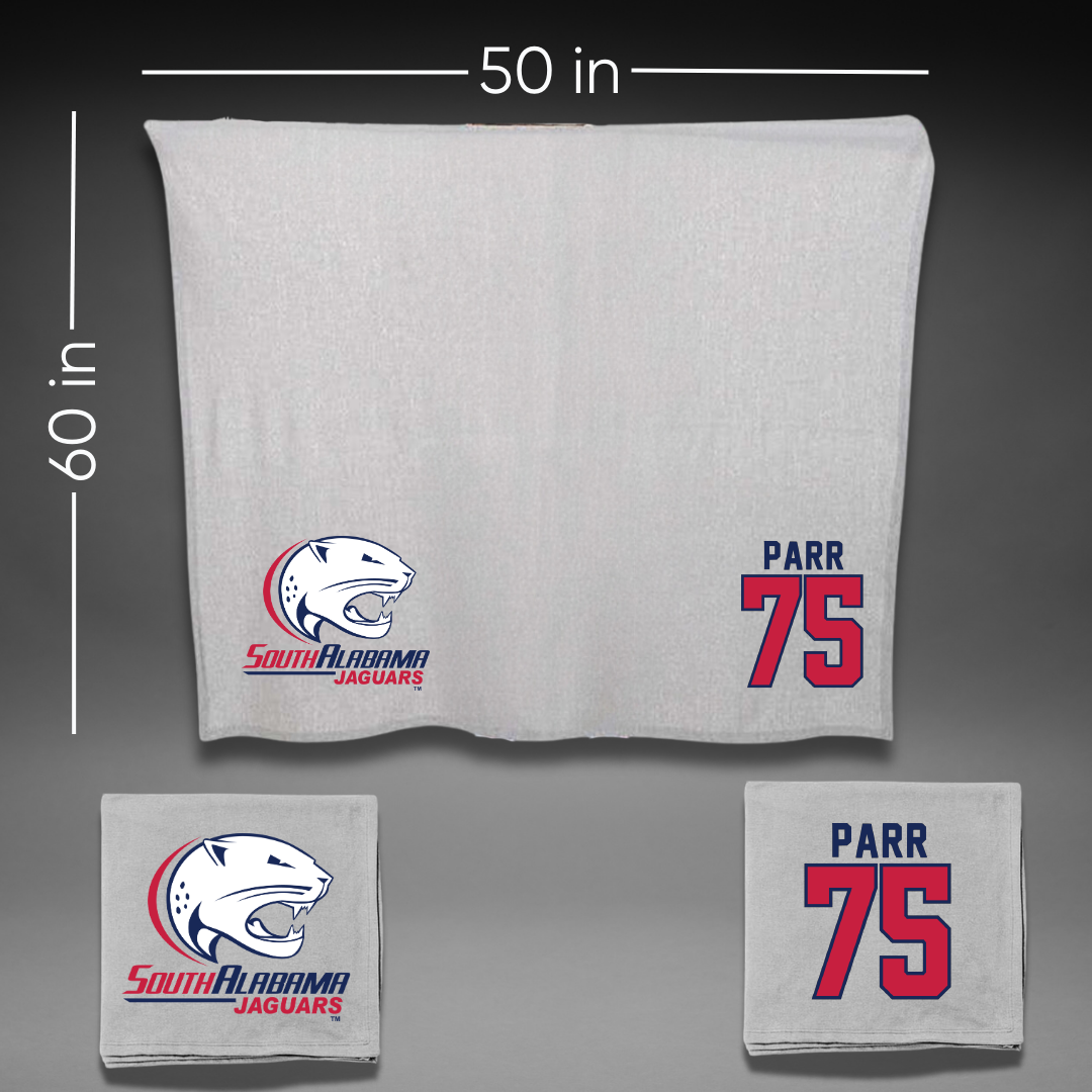 University of South Alabama Football Gray Blanket - #75 Damon Parr