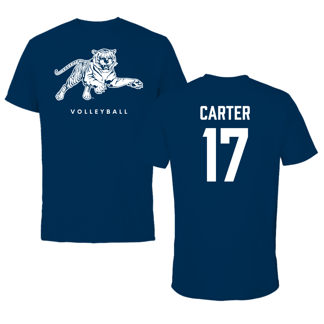 Jackson State University Volleyball Navy Tee - #17 Kymorah Carter