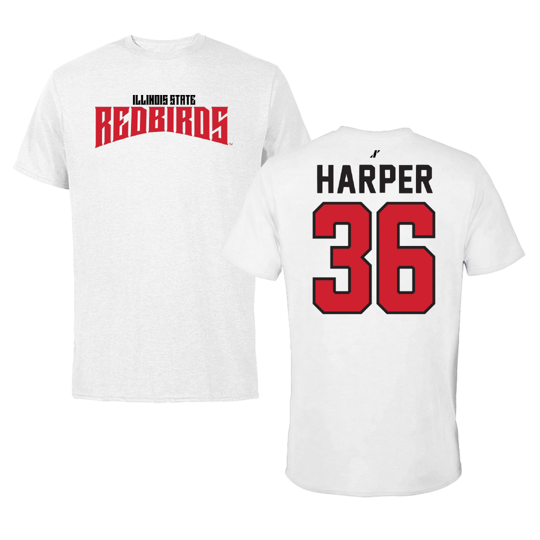 Illinois State University Baseball White Classic Tee - #36 Thomas Harper