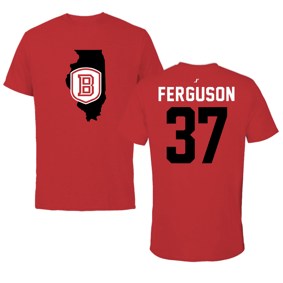 Bradley University Soccer Red State Performance Tee - #37 Ian Ferguson