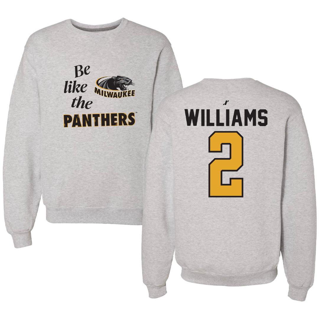 University of Wisconsin-Milwaukee Basketball Light Gray Be Like Us Crewneck - #2 Jada Williams